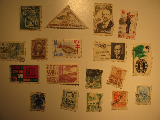 Vintage stamp set of: Malta, Mauritania & Mexico