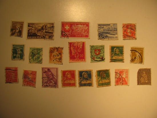 Vintage stamp set of: Switzerland