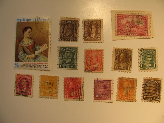 Vintage stamp set of: Burundi & Canada