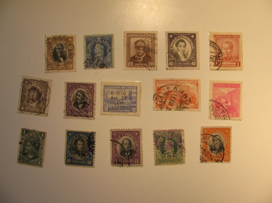 Vintage stamps set of: Chile