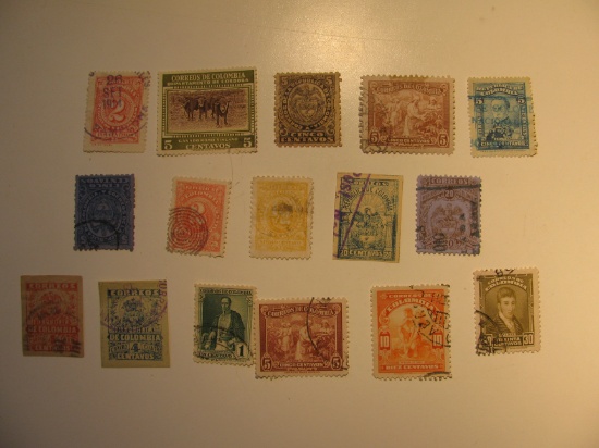 Vintage stamps set of: Colombia