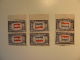 6 Vintage Unused Mint U.S. Stamps