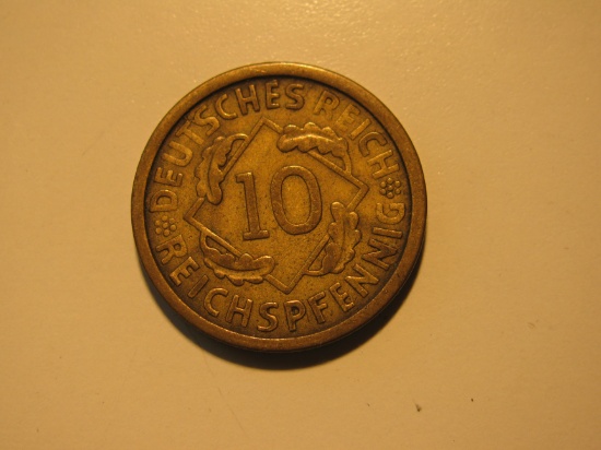 Foreign Coins:  1925 Germany 10 Finig