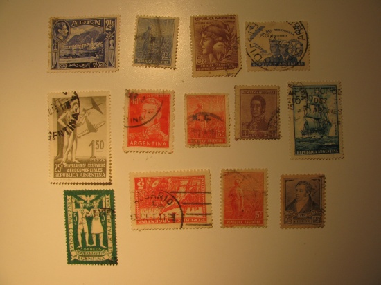 Vintage stamps set of:  Aden & Argentina
