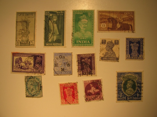 Vintage stamps set of: India