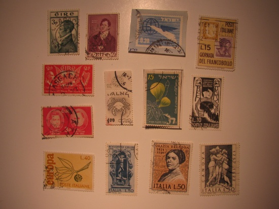 Vintage stamps set of: IrealndIsrael & Italy