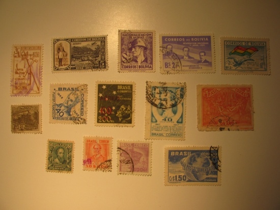 Vintage stamps set of:  Bolivia & Brazil