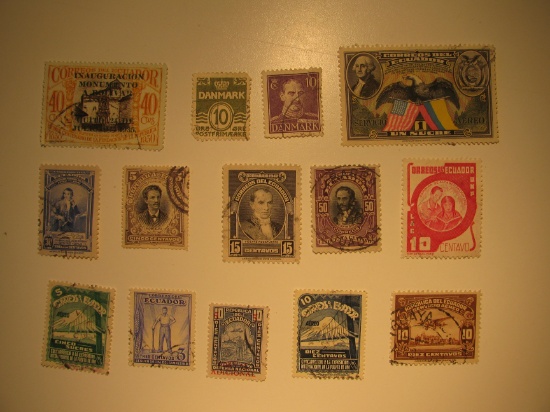 Vintage stamps set of:  Denmark & ecuador