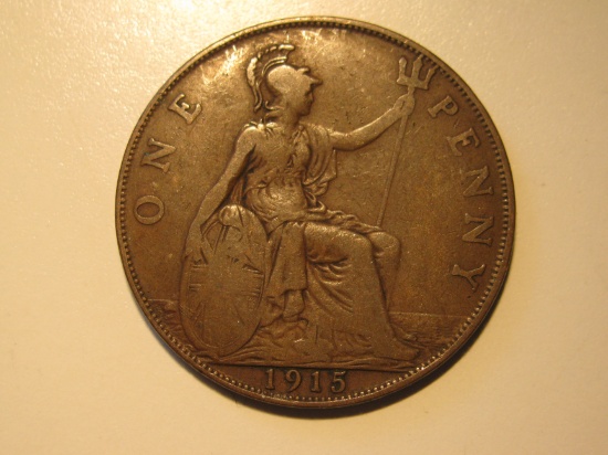 Foreign Coins: 1915Great Britain 1 Penny