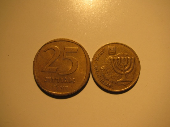 Foreign Coins:  2x Isreali coins