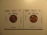 US Coins:  2x1959-D pennies
