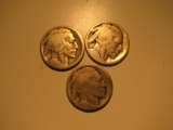 US Coins: 3x Buffalo 5 cents