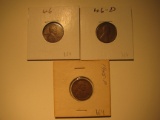 US Coins: 1945, 1946 & 1946-D wheat pennies