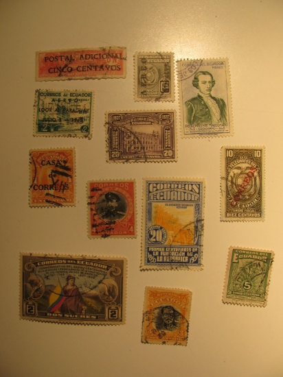 Vintage stamps set of: Ecuador