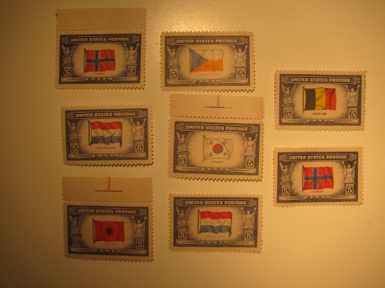 8 Vintage Unused Mint U.S. Stamps