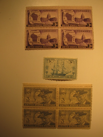 9 Vintage Unused Mint U.S. Stamps