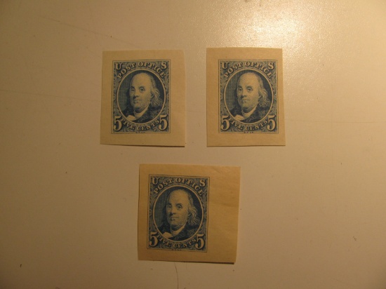 3 Vintage Unused Mint U.S. Stamps