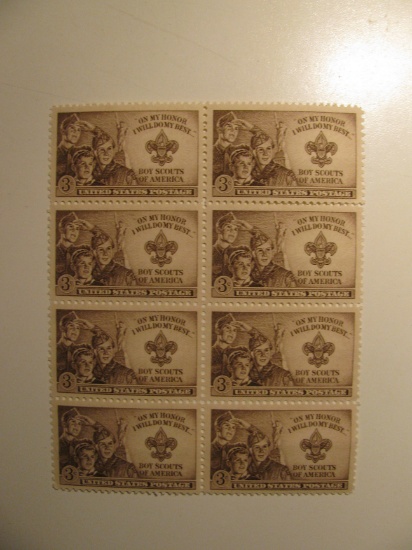 8 Vintage Unused Mint U.S. Stamps