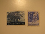 2 Indonesia Vintage Unused Stamp(s)