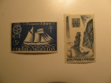 2 Saint Pierre & Miquelon Vintage Unused Stamps