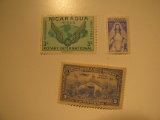 3 Nicaragua Vintage Unused Stamp(s)