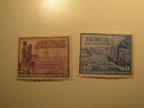 2 Norway Vintage Unused Stamp(s)