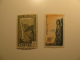 2 Reunion Vintage Unused Stamp(s)