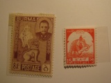 2 Burma Vintage Unused Stamp(s)