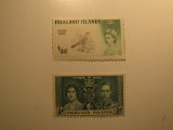 2 Falkland Islands Vintage Unused Stamp(s)
