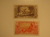 2 French Oceania Vintage Unused Stamp(s)