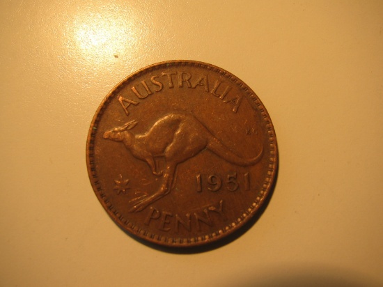 Foreign Coins:  1951 Australia 1 cent