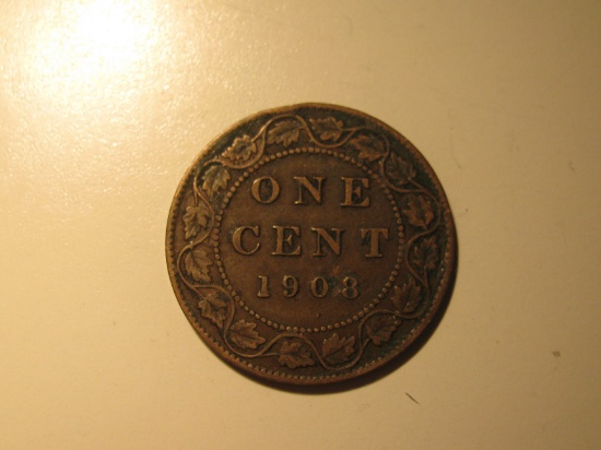 Foreign Coins: 1908 Canada 1 Cent