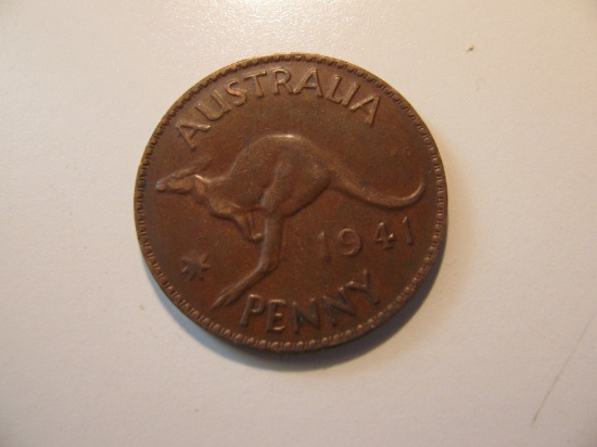 Foreign Coins:  WWII 1941 Australia 1 Penny