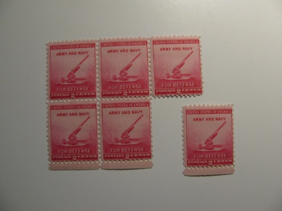 6 Vintage Unused Mint U.S. Stamps