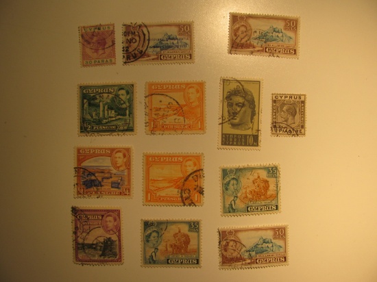 Vintage stamps set of: Cypress