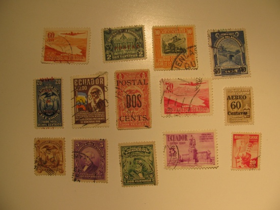 Vintage stamps set of: Ecuador