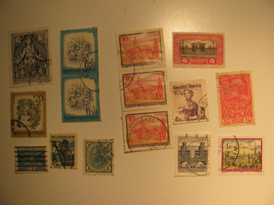 Vintage stamps set of: Austria