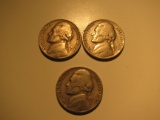 US Coins:3x1947 5 cents