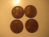 US Coins: 2x1926, 1925 & 1928 Wheat pennies