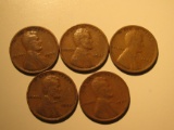 US Coins: 5x1927 Wheat pennies