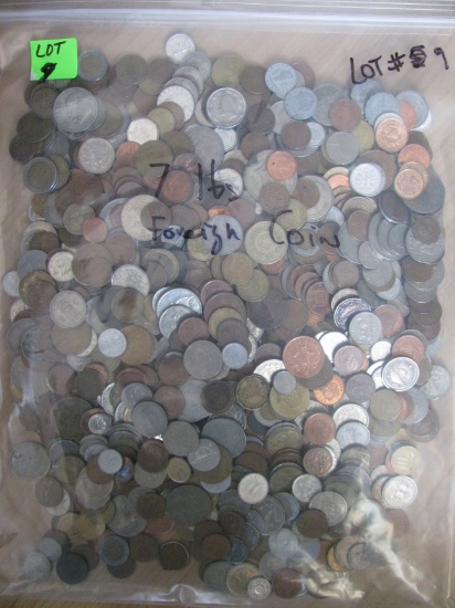Bag of 7 Lbs of Foreign Coins