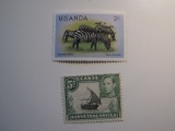 2 Uganda Vintage Unused Stamp(s)