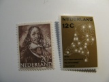 2 Netherlands Vintage Unused Stamps