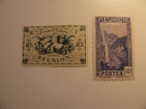 2 French Reunion Vintage Unused Stamp(s)