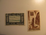 2 St. Pierre & Miquelon Vintage Unused Stamp(s)