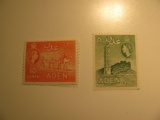 2 Aden Vintage Unused Stamp(s)