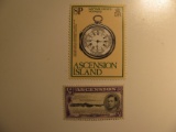 2 Ascension Island Vintage Unused Stamp(s)