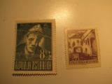 2 Austria Vintage Unused Stamp(s)