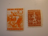 2 Bulgaria Vintage Unused Stamp(s)