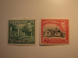 2 Cyprus Vintage Unused Stamp(s)